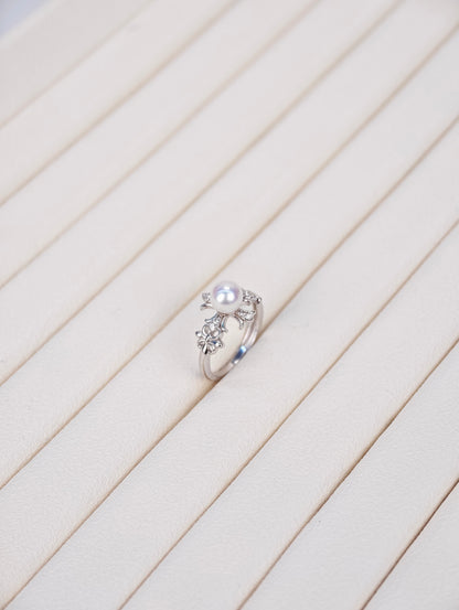 S925 Silver - White Freshwater Pearl Ring | 6–9mm AAA Grade