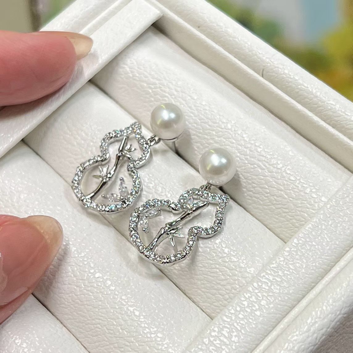 14K Gold Filled - White Freshwater Pearl Bread-Shape Earrings | 5–6mm AAA Grade
