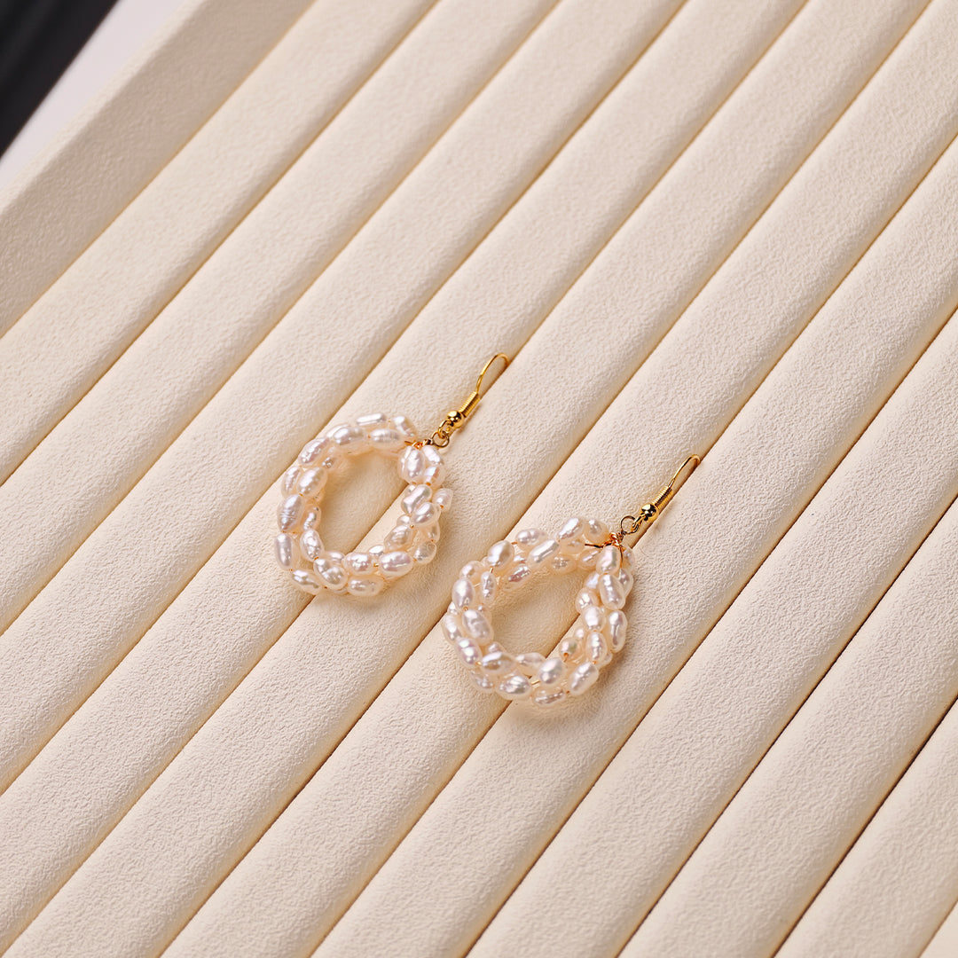 S925 Silver Hook - White Near-Round Freshwater Pearl Earrings | 4–5mm AAA Grade