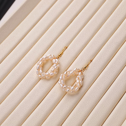 S925 Silver Hook - White Near-Round Freshwater Pearl Earrings | 4–5mm AAA Grade