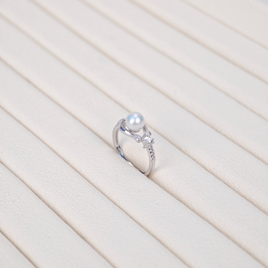 S925 Silver - White Freshwater Pearl Ring | 6–7mm AAA Grade