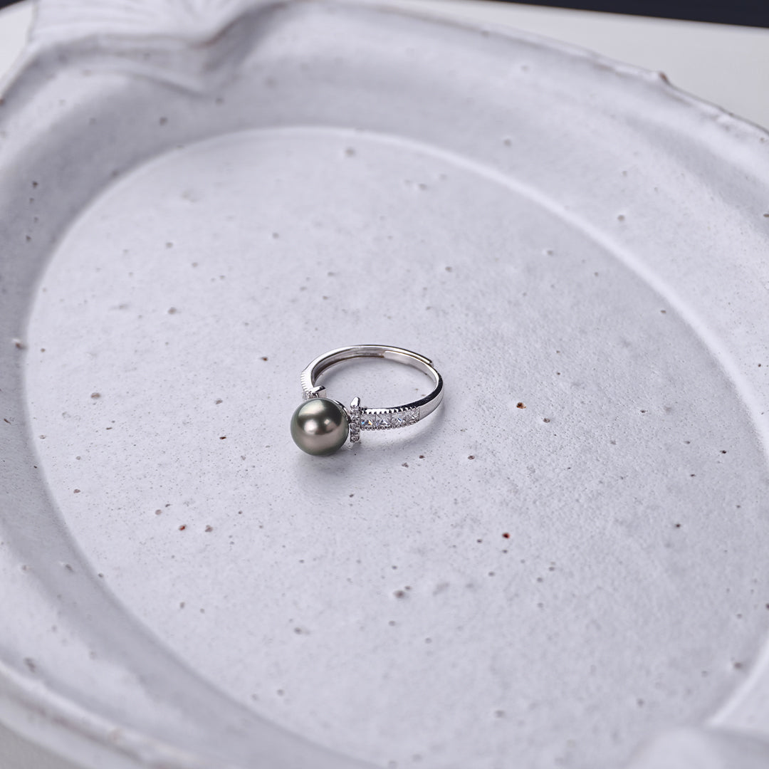 S925 Sterling Silver - White Freshwater Pearl Ring | 8–9mm AAA Grade