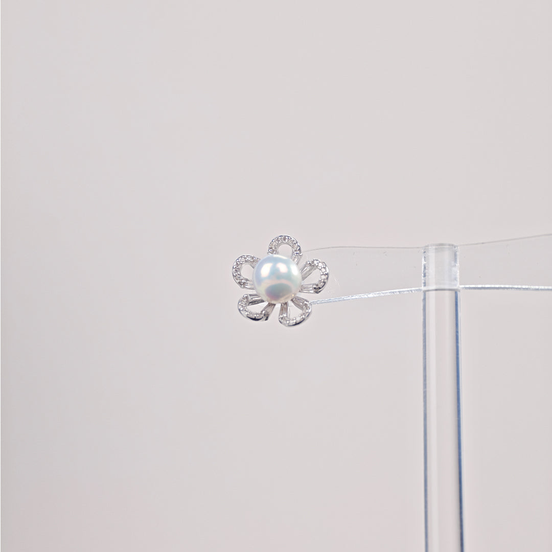 S925 Silver - White Freshwater Pearl Earrings | 8–9mm AAA Grade