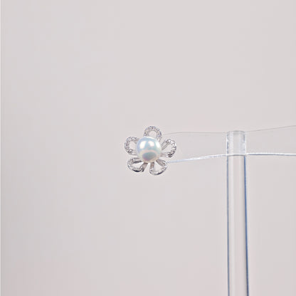 S925 Silver - White Freshwater Pearl Earrings | 8–9mm AAA Grade