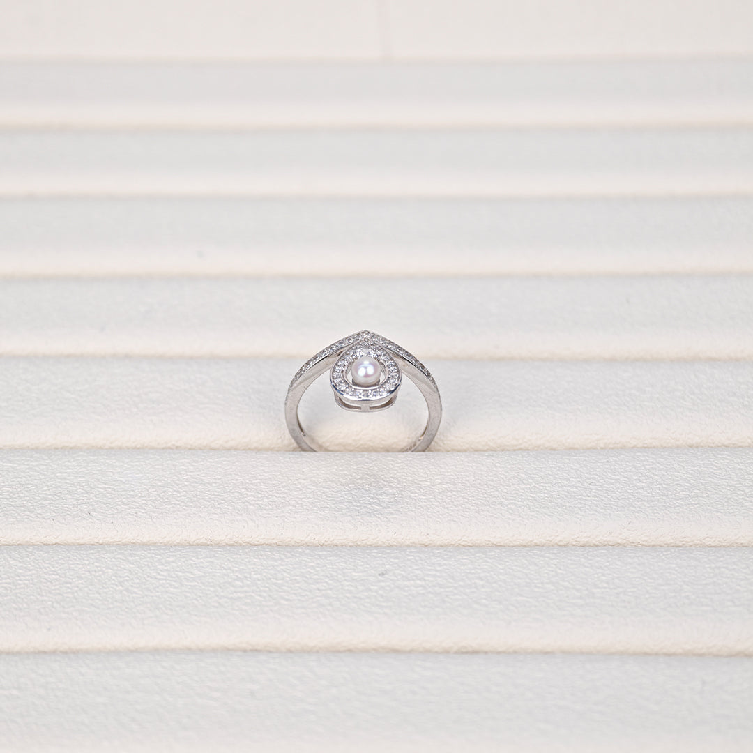 S925 Silver - White Freshwater Pearl Ring | 3–4mm AAA Grade