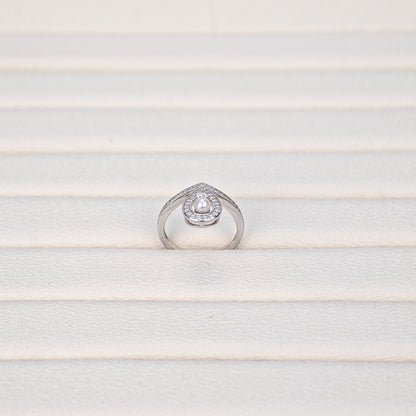 S925 Silver - White Freshwater Pearl Ring | 3–4mm AAA Grade