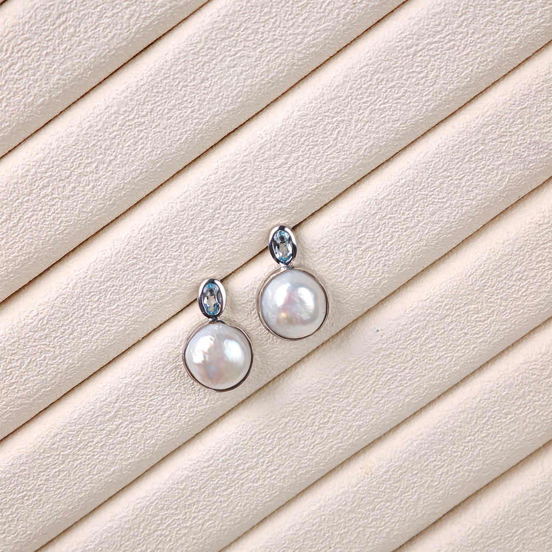 Freshwater Keshi Pearl Earrings | 10–11mm AAA Grade