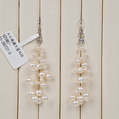 S925 Silver - White Freshwater Pearl Hook Earrings | 3–6mm AAA Grade