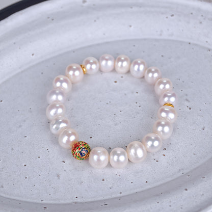 S925 Silver - White Freshwater Pearl Bracelet | 9–11mm AAA Grade