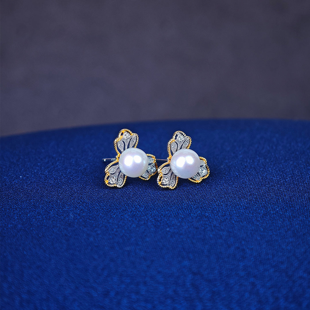 S925 Silver - White Freshwater Pearl Earrings | 6–7mm AAA Grade