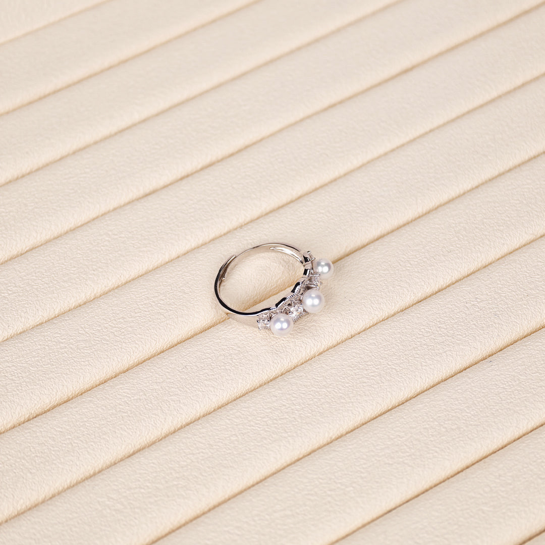 S925 Silver - White Freshwater Pearl Ring | 4–5mm AA Grade