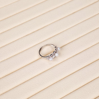 S925 Silver - White Freshwater Pearl Ring | 4–5mm AA Grade
