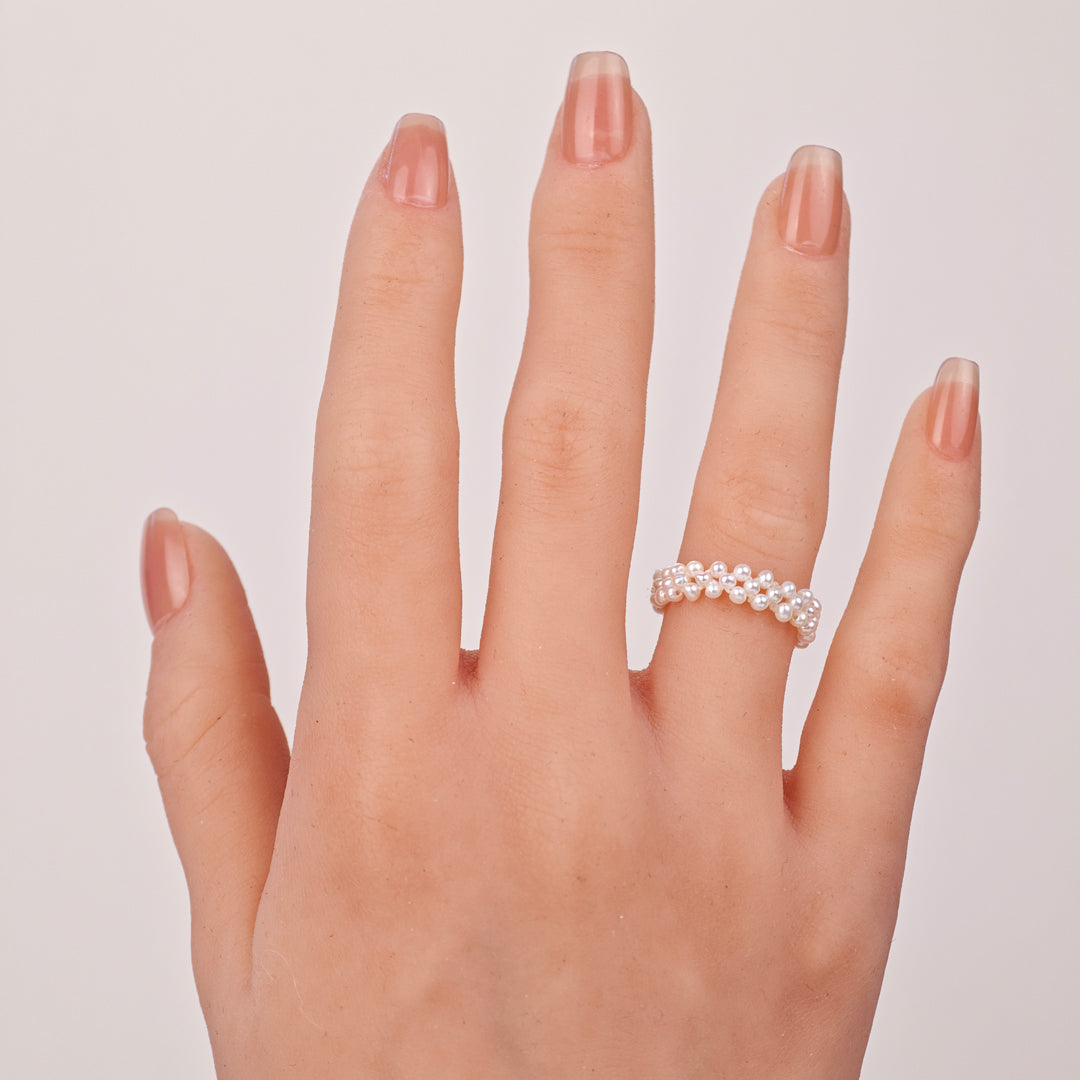 White Freshwater Pearl Ring | 2–3mm AAA Grade