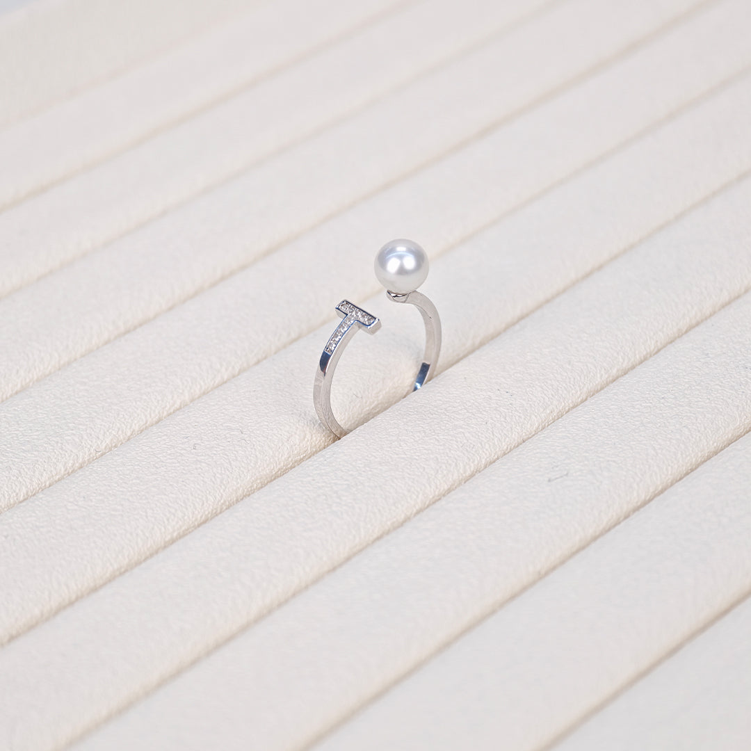 S925 Silver - White Freshwater Pearl Ring | 6–7mm AAA Grade
