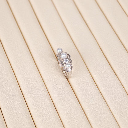 S925 Silver - White Freshwater Pearl Ring | 4–5mm AA Grade