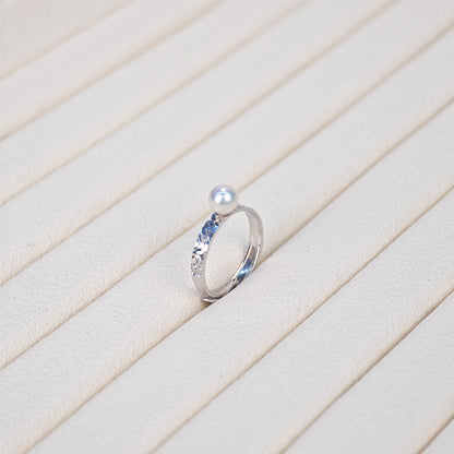 S925 Silver - White Freshwater Pearl Ring | 5–6mm AAA Grade