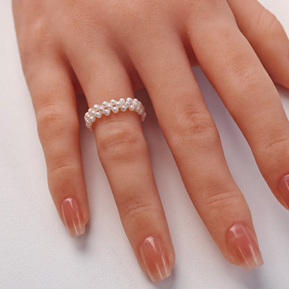White Freshwater Pearl Ring | 2–3mm AAA Grade