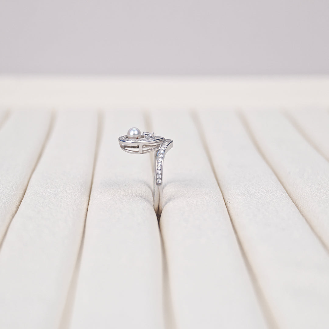 S925 Silver - White Freshwater Pearl Ring | 3–4mm AAA Grade