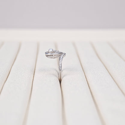 S925 Silver - White Freshwater Pearl Ring | 3–4mm AAA Grade