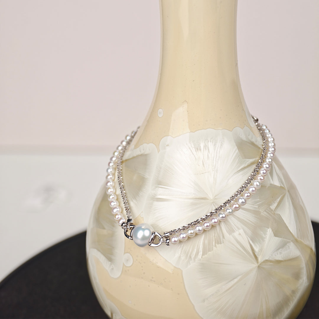 S925 Silver - White Freshwater Pearl Bracelet | 3–8mm AAA Grade | Near-Round Pearls