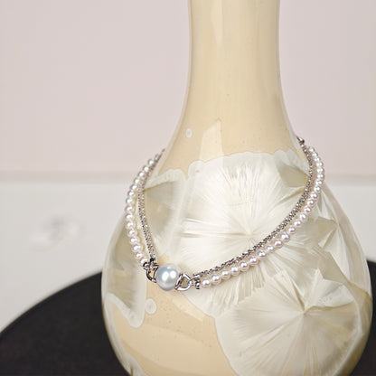 S925 Silver - White Freshwater Pearl Bracelet | 3–8mm AAA Grade | Near-Round Pearls