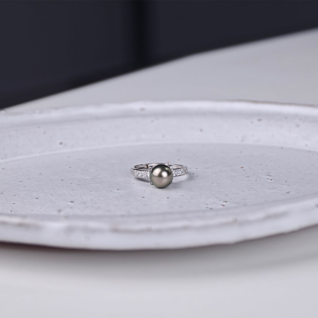 S925 Sterling Silver - White Freshwater Pearl Ring | 8–9mm AAA Grade