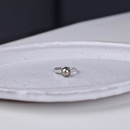 S925 Sterling Silver - White Freshwater Pearl Ring | 8–9mm AAA Grade