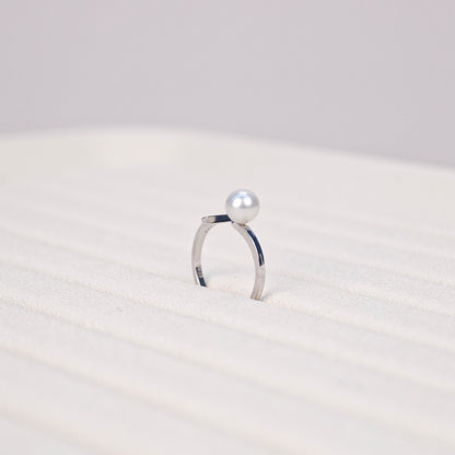 S925 Silver - White Freshwater Pearl Ring | 6–7mm AAA Grade