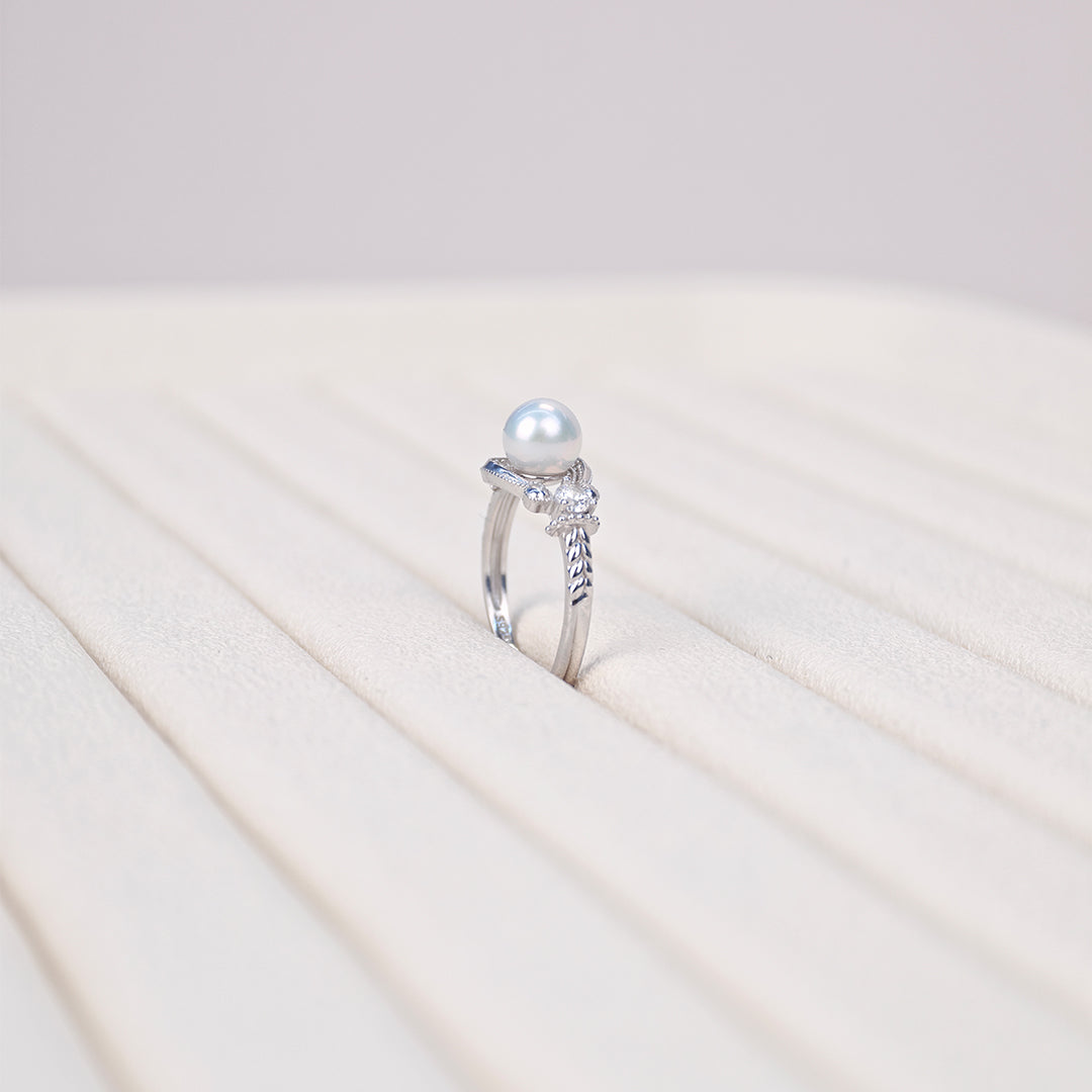 S925 Silver - White Freshwater Pearl Ring | 6–7mm AAA Grade