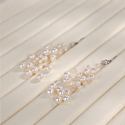 S925 Silver - White Freshwater Pearl Hook Earrings | 3–6mm AAA Grade