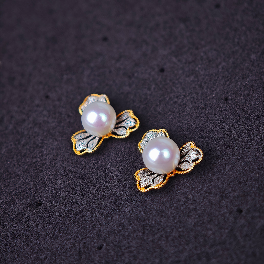 S925 Silver - White Freshwater Pearl Earrings | 6–7mm AAA Grade