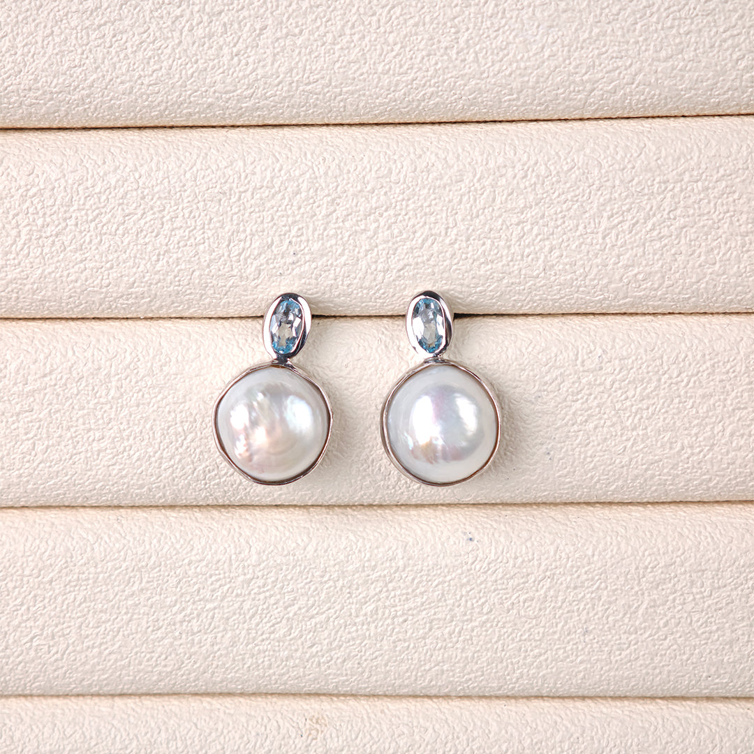Freshwater Keshi Pearl Earrings | 10–11mm AAA Grade