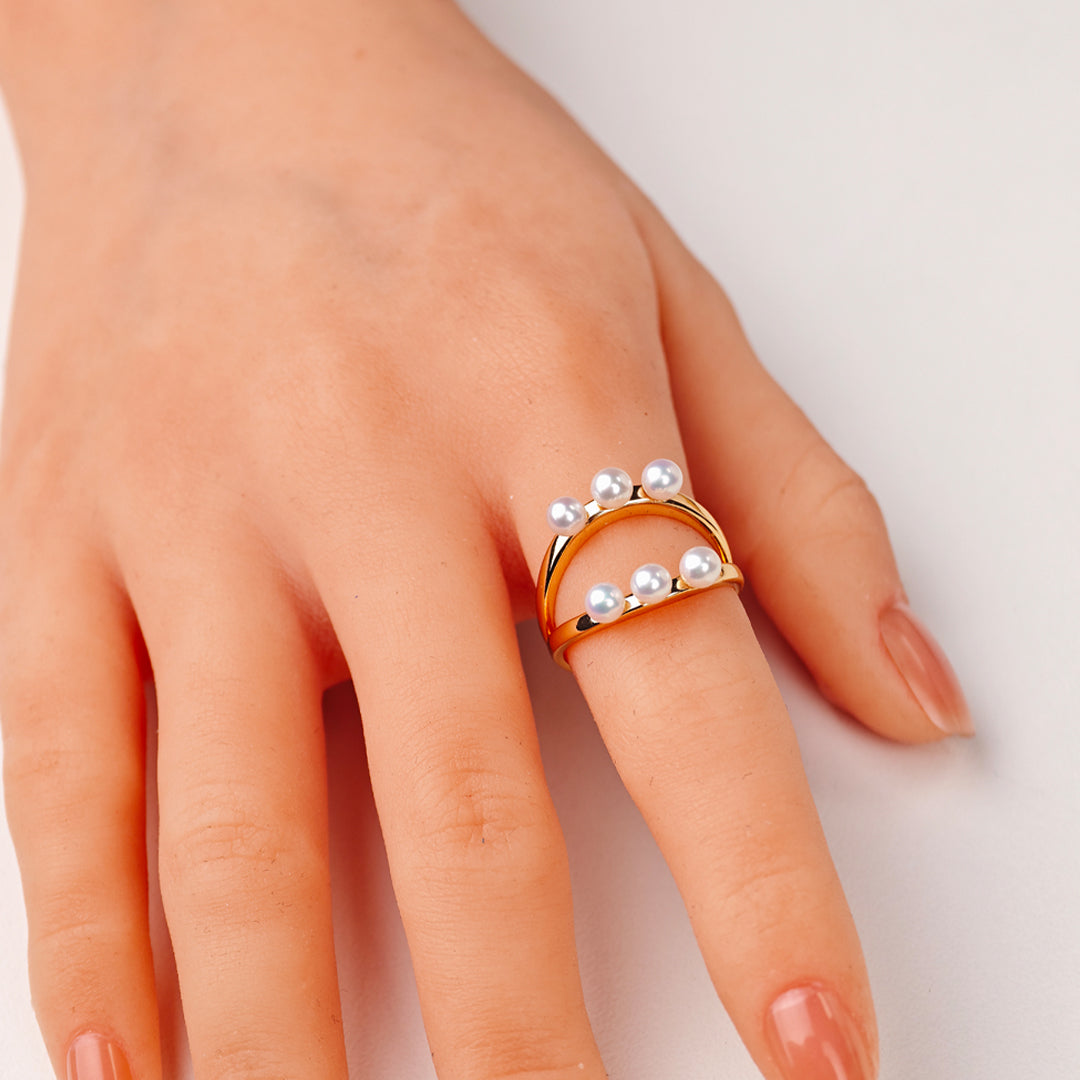 S925 Silver - White Freshwater Pearl Ring | 3–4mm AAA Grade