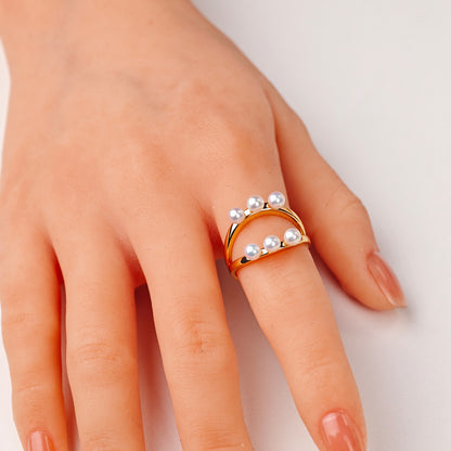 S925 Silver - White Freshwater Pearl Ring | 3–4mm AAA Grade