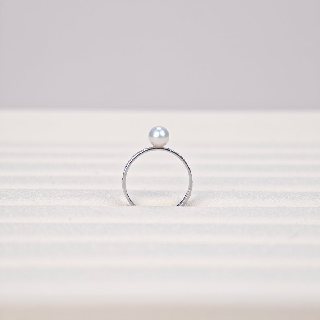 S925 Silver - White Freshwater Pearl Ring | 5–6mm AAA Grade