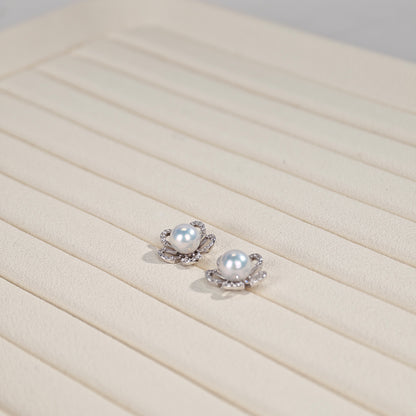 S925 Silver - White Freshwater Pearl Earrings | 8–9mm AAA Grade