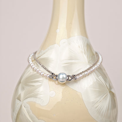 S925 Silver - White Freshwater Pearl Bracelet | 3–8mm AAA Grade | Near-Round Pearls