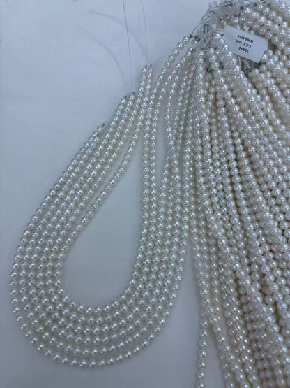 White Freshwater Near Round Pearl Strand | 5–5.5mm AAA Grade