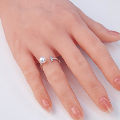 S925 Silver - White Freshwater Pearl Ring | 6–7mm AAA Grade
