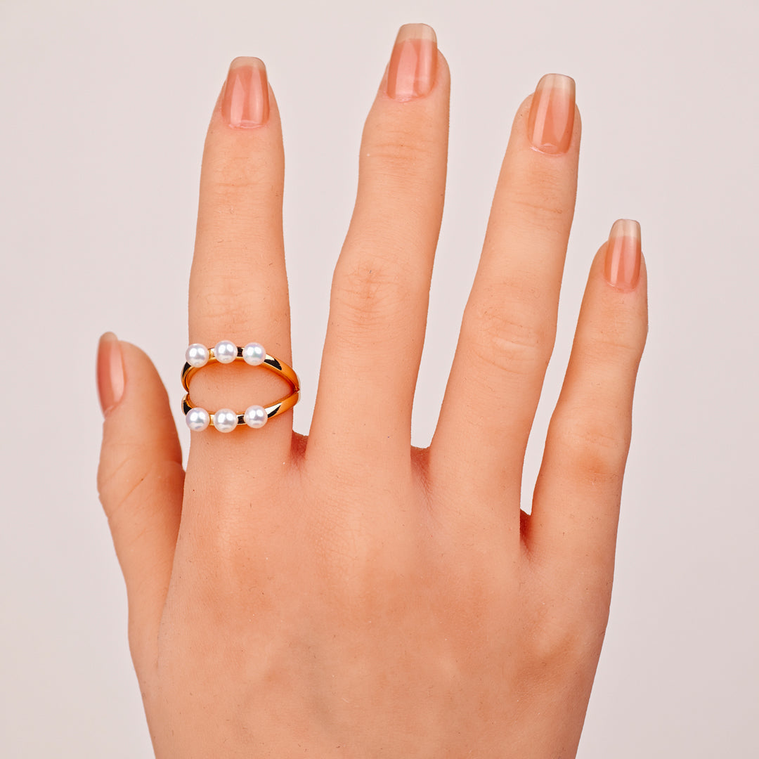 S925 Silver - White Freshwater Pearl Ring | 3–4mm AAA Grade