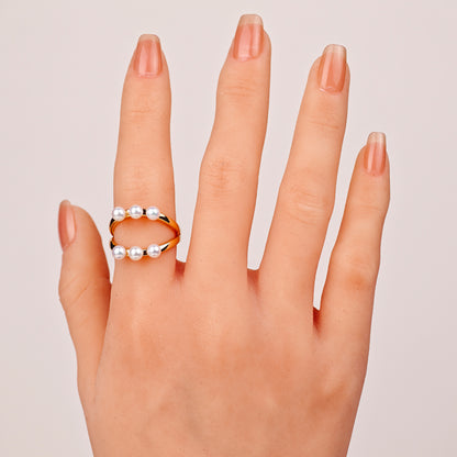 S925 Silver - White Freshwater Pearl Ring | 3–4mm AAA Grade