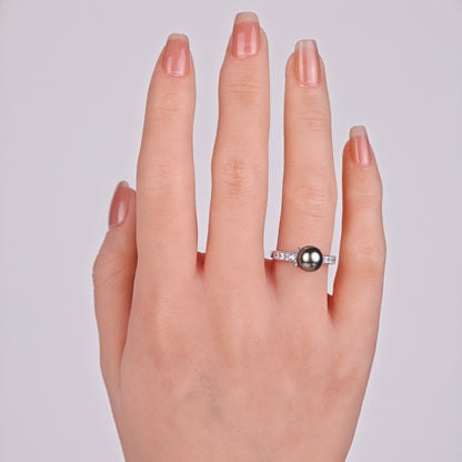 S925 Sterling Silver - White Freshwater Pearl Ring | 8–9mm AAA Grade