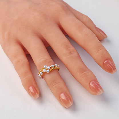 S925 Silver - White Freshwater Pearl Ring | 3–4mm AAA Grade