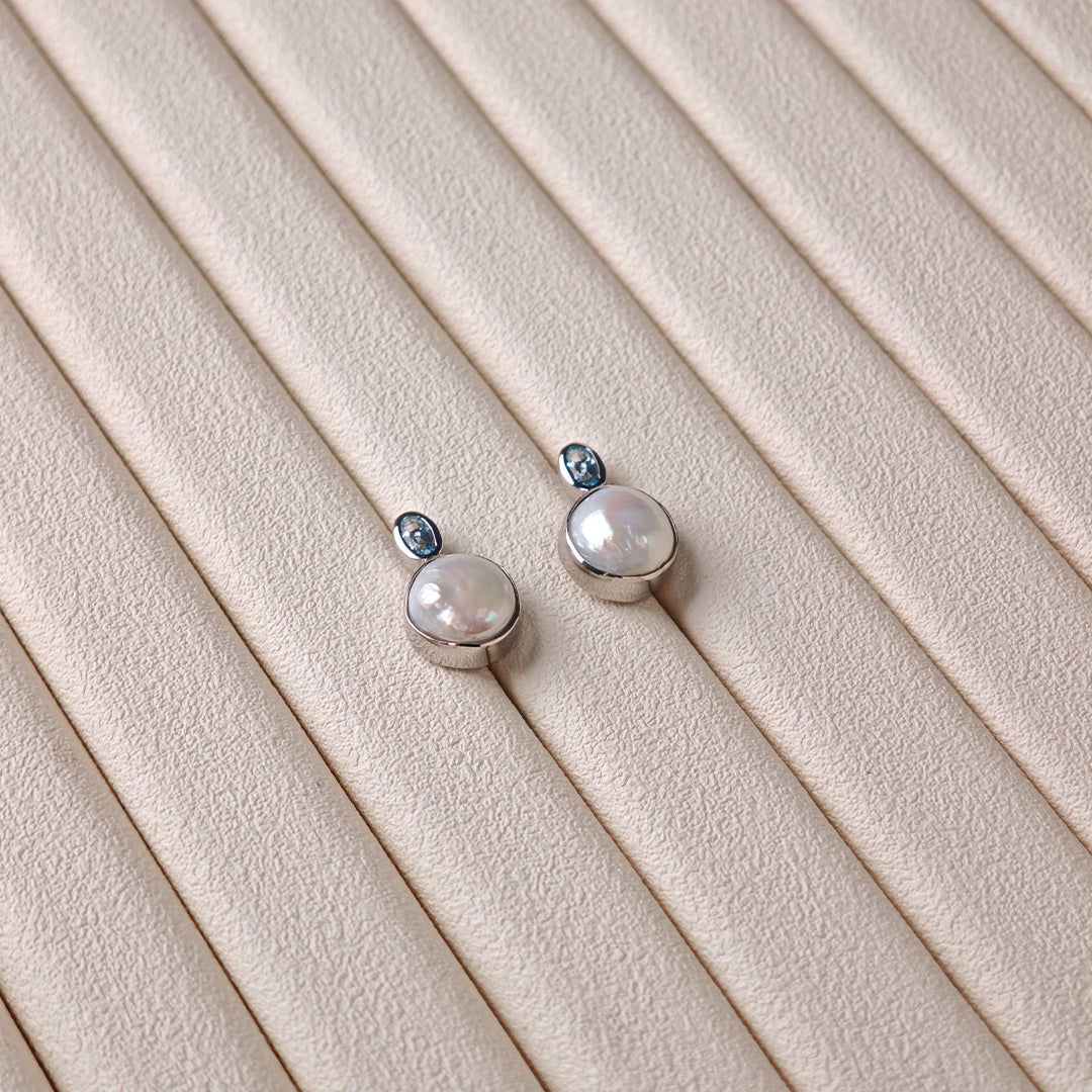 Freshwater Keshi Pearl Earrings | 10–11mm AAA Grade