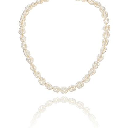 S925 Silver - White Keshi Freshwater Pearl Necklace | 4–5mm AA Grade