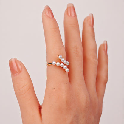 S925 Silver - White Freshwater Pearl Ring | 3–4mm AAA Grade