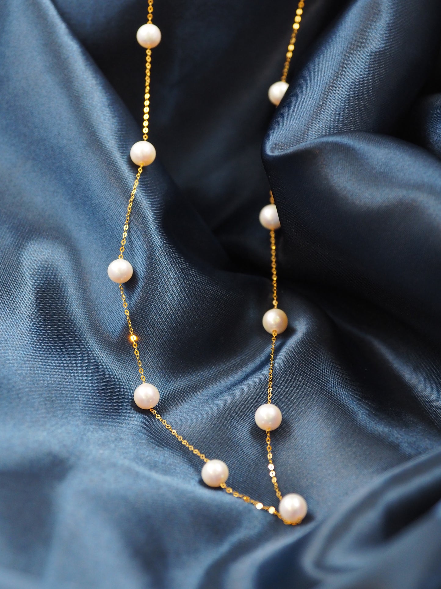 18K Gold Starlit Freshwater Pearl Necklace