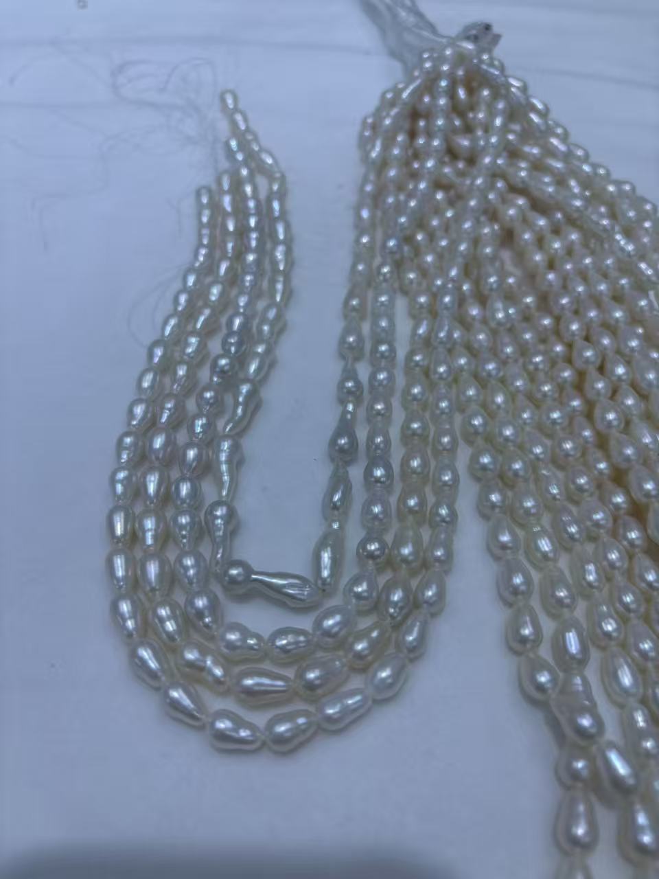 White Teardrop Baroque Freshwater Pearl Strand | 6.5–7mm AAA Grade