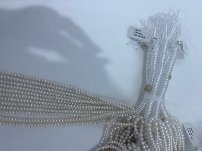 White Freshwater Mini Pearl Flat Bead Strand | 3.5–4mm AAA Grade