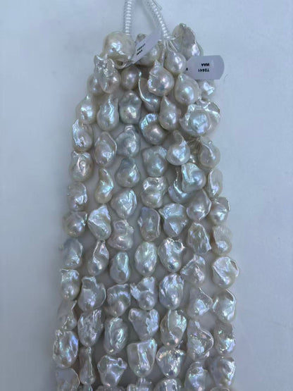 White Baroque Freshwater Pearl Strand | 14–16mm AAA Grade